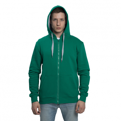 Толстовка-кенгуру с капюшоном на молнии New Gen 320, унисекс, зеленая
