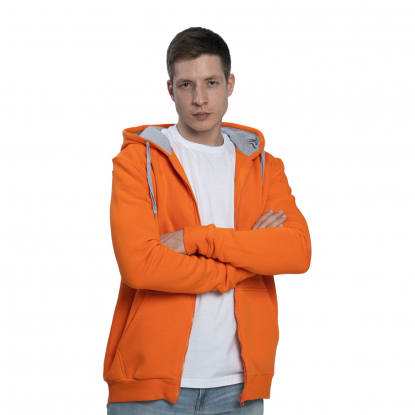 Толстовка-кенгуру с капюшоном на молнии New Gen 320, унисекс, оранжевая