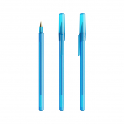 Шариковая ручка Bic Round Stic Frosen, голубая