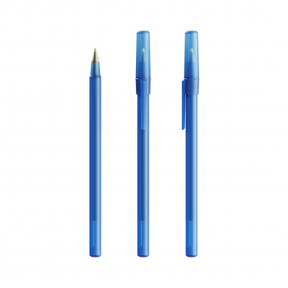 Шариковая ручка Bic Round Stic Frosen, синяя