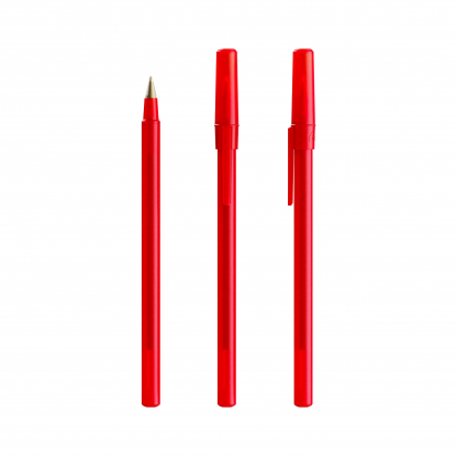 Шариковая ручка Bic Round Stic Frosen, красная