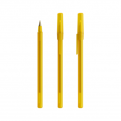 Шариковая ручка Bic Round Stic Frosen, жёлтая