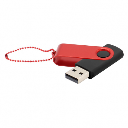Флешка Designer To Go 2.0 USB, 16Gb, черная с красным