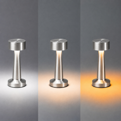 Настольная лампа cо встроенной батареей Lumette, серебристая