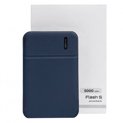 Универсальный аккумулятор OMG Flash 5 с подсветкой и soft touch, синий