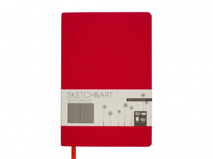 Скетчбук А5 Sketch & Art 100 г/м2, soft-touch, красный