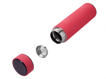 Термос MARK LED, soft touch, ярко-фиолетовый