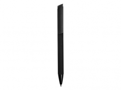 Ручка металлическая шариковая Taper Metal soft-touch, черная с серебристым
