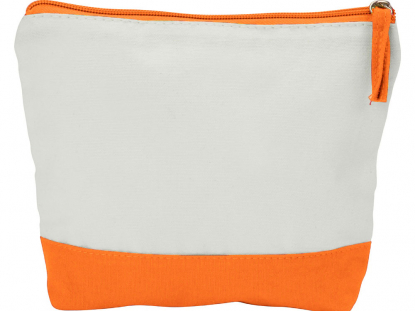 Косметичка хлопковая Cotton, оранжевая, вид спереди