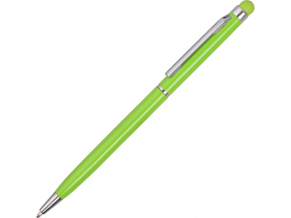 Ручка-стилус металлическая шариковая Jucy, зеленая