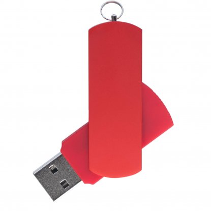 Флешка ELEGANCE COLOR, однотонная, красная