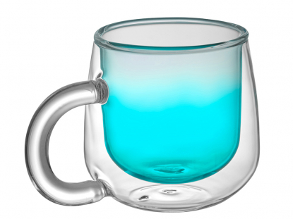 Кружка с двойными стенками и градиентом Fog, бирюзовая