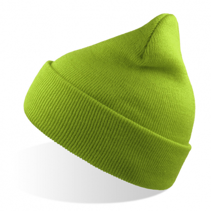 Шапка вязаная двойная Wind-S, зеленое яблоко