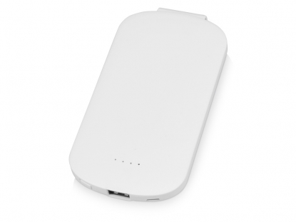 Портативное зарядное устройство Pin с клипом, 4000 mAh, белое