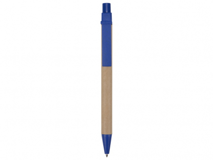 Ручка картонная шариковая Эко 3.0, синяя, вид сзади