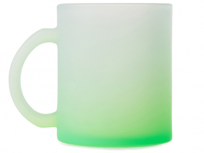 Стеклянная матовая кружка с градиентом для сублимации Омбре, зеленое яблоко