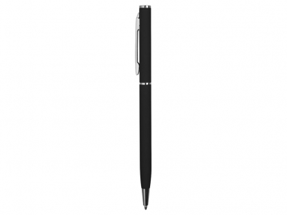 Ручка металлическая шариковая Атриум софт-тач, черная, вид сбоку