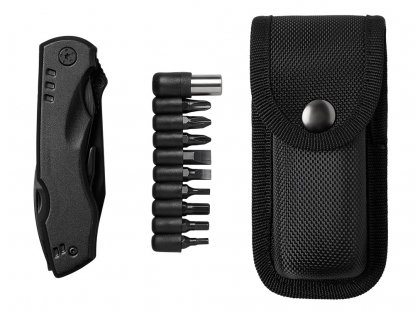 Универсальный мультитул с битами в подарочной упаковке с окном Шэйп, черный