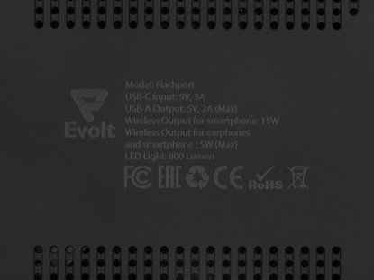 Складная зарядная станция с беспроводной зарядкой Flashport, 15 Вт, черная