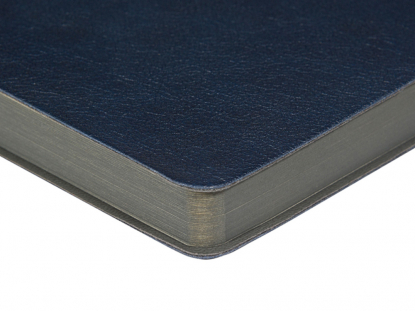 Ежедневник недатированный Boston с серым обрезом, темно-синий