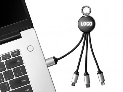 Зарядный кабель 3-в-1 с подсветкой лого Ion mini