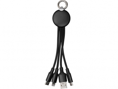 Набор из внешнего аккумулятора и универсального кабеля с подсветкой лого Reserve LED, 10000mAh, черный