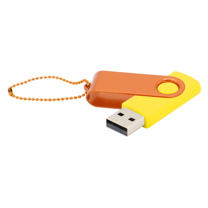 Флешка Designer To Go 2.0 USB, 16Gb, желтая с оранжевым