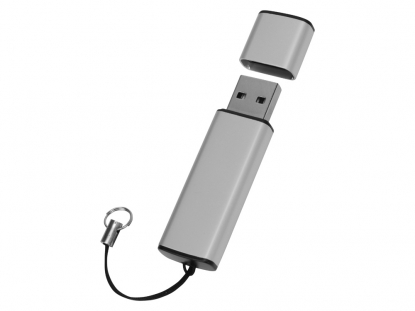 USB-флешка на 16 Гб Borgir с колпачком, стальная, открытая