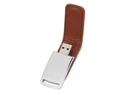 USB-флешка на 16 Гб Vigo с магнитным замком, светло-коричневая, открытая