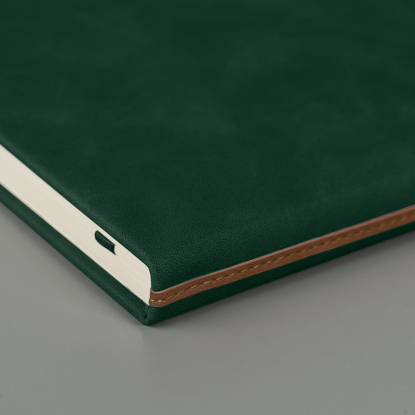 Ежедневник недатированный Muse, зеленый с коричневым