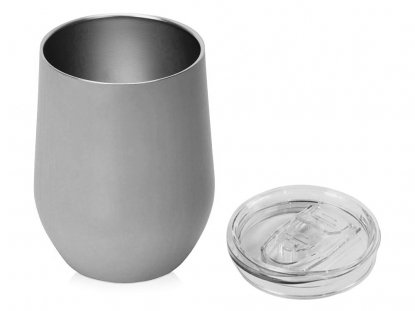 Вакуумная термокружка Sense в крафтовой упаковке, серая