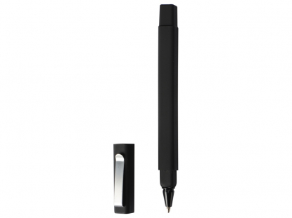 Ручка шариковая пластиковая Quadro Soft, черная, без колпачка