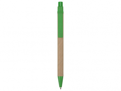 Ручка картонная шариковая Эко 3.0, зеленая, вид сзади