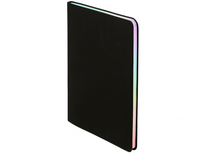 Блокнот А5 в гибкой обложке Fellini с голографическим срезом, черный