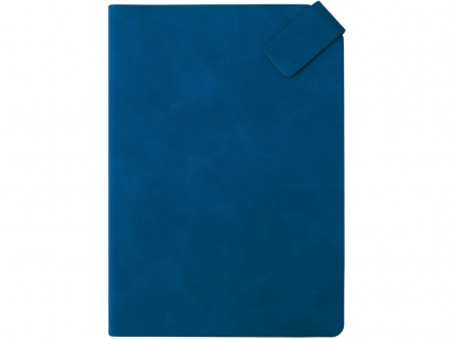 Блокнот А5 с магнитным клапаном в гибкой обложке Chaplin, синий