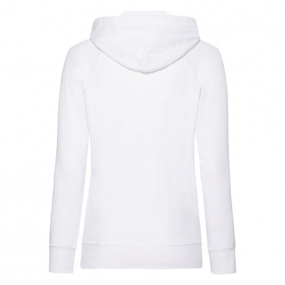 Толстовка LADIES LIGHTWEIGHT HOODED SWEAT, женская, белая, сзади