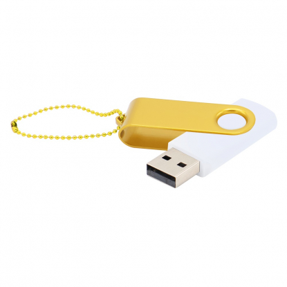 Флешка Designer To Go 2.0 USB, 16Gb, белая с желтым