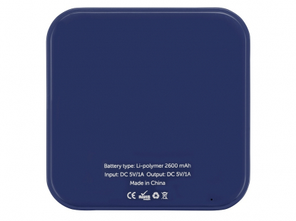 Портативное зарядное устройство Квадрум, 2600 mAh, синее