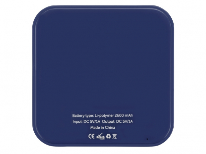 Портативное зарядное устройство Квадрум, 2600 mAh, синее
