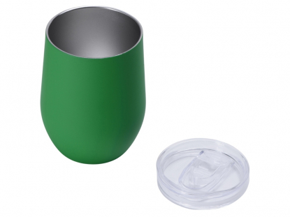 Вакуумная термокружка Sense Gum, непротекаемая крышка, soft-touch, зелёная