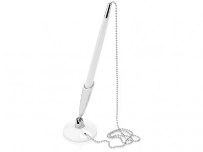 Ручка пластиковая шариковая на подставке Холд, белая