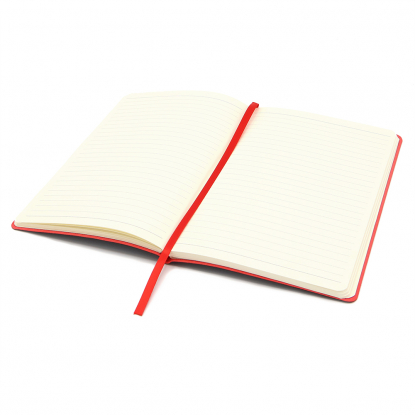 Блокнот A5 Blackjack чёрный с цветной окантовкой, черный с красным