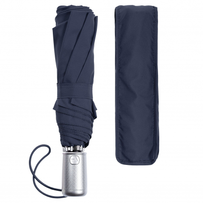 Зонт складной &laquoAlu Drop S, автомат, 3 сложения, синий, и чехол