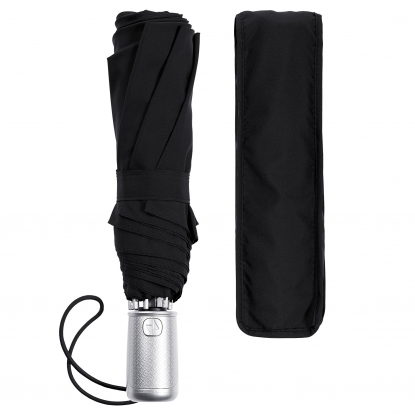 Зонт складной &laquoAlu Drop S, автомат, 3 сложения, чёрный, и чехол