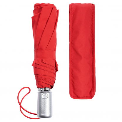 Зонт складной &laquoAlu Drop S, автомат, 3 сложения, красный, и чехол