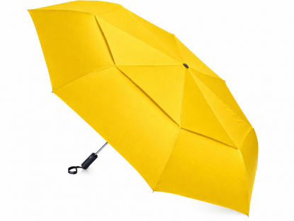 Зонт складной Кэнопи, с большим двойным куполом (d126 см), жёлтый