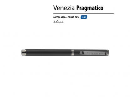 Ручка металлическая шариковая Venezia Pragmatico софт-тач, черная