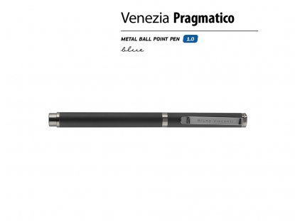 Ручка металлическая шариковая Venezia Pragmatico софт-тач, черная