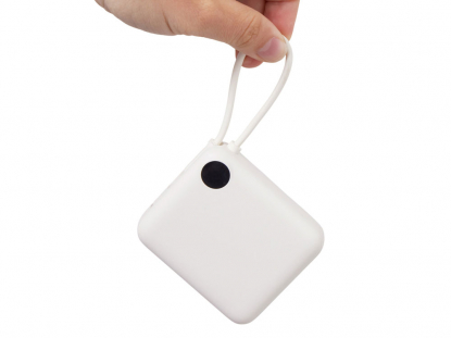 Внешний аккумулятор со встроенным кабелем Liri, QC/PD, 10000 мАч, белый