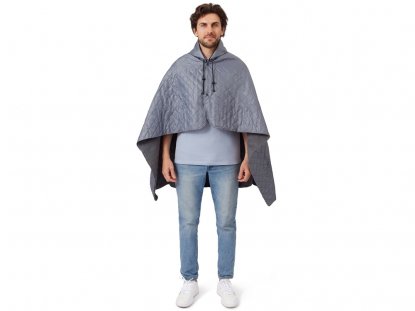 Плед-пончо 2-в-1 Cappy с капюшоном и мешком, серый